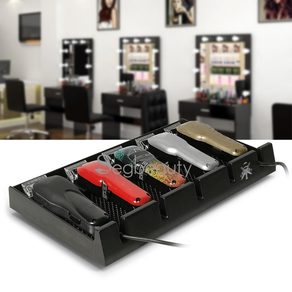 Segbeauty Salon Barber Clipper Tray Black Clippers Organizer Case with 5 Notches Accesories Anti-slip Hairdresser Tools Box - HAB 