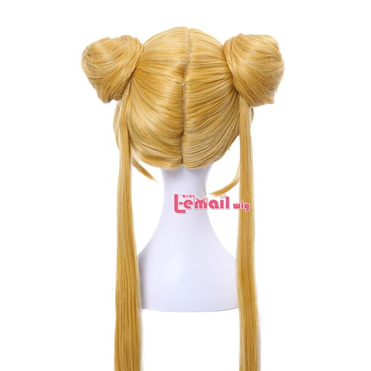 Sailor Moon Cosplay Wigs Super Long Blonde Wigs with Buns Heat - HAB 