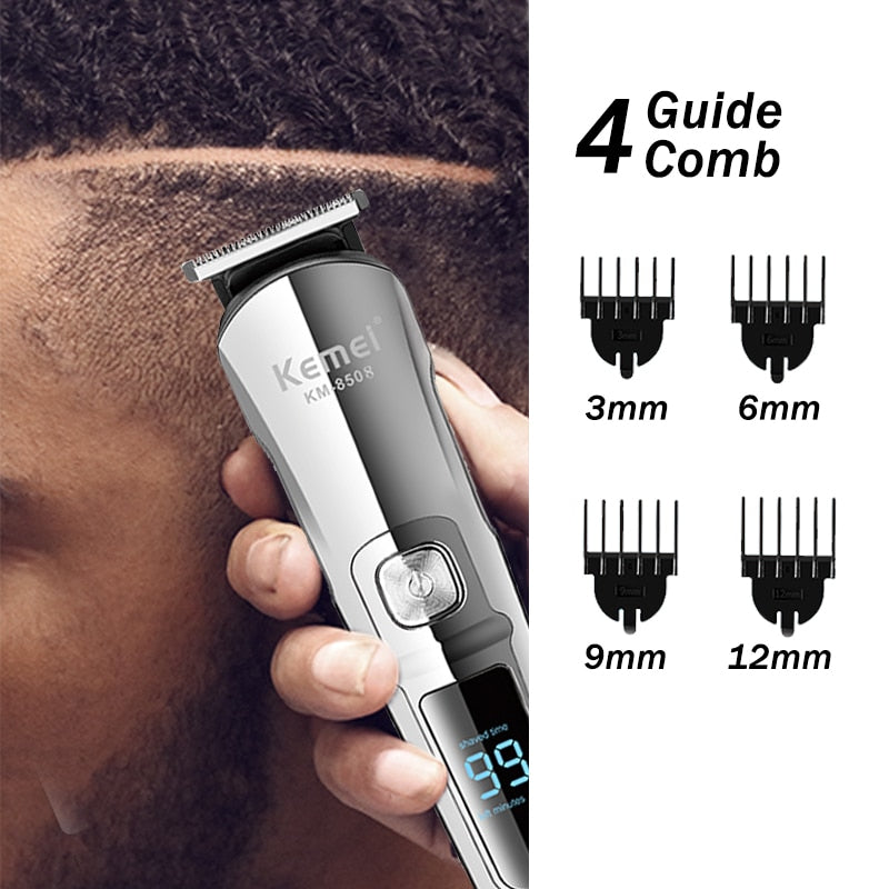Kemei Professional Hair Trimmer Waterproof 6 in 1 Hair Clipper Electric Hair Cutting Machine Beard trimer Body Men Haircut - HAB 
