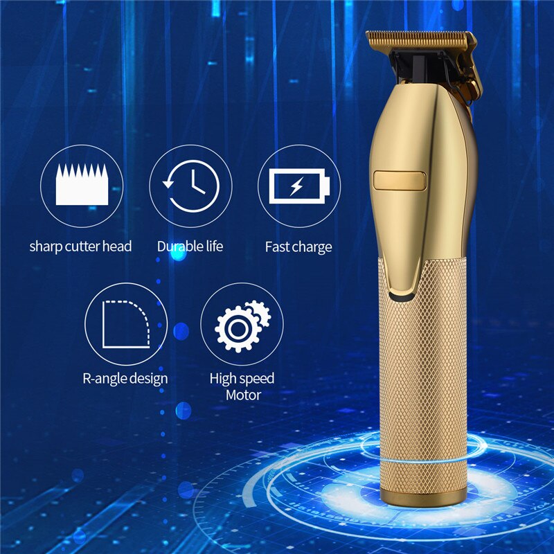 Professional Barber Hair Trimmer Electric Hair Clipper Men Beard Trimmer Rechargeable Hair Cutter Machine Outliner T-blade - HAB 