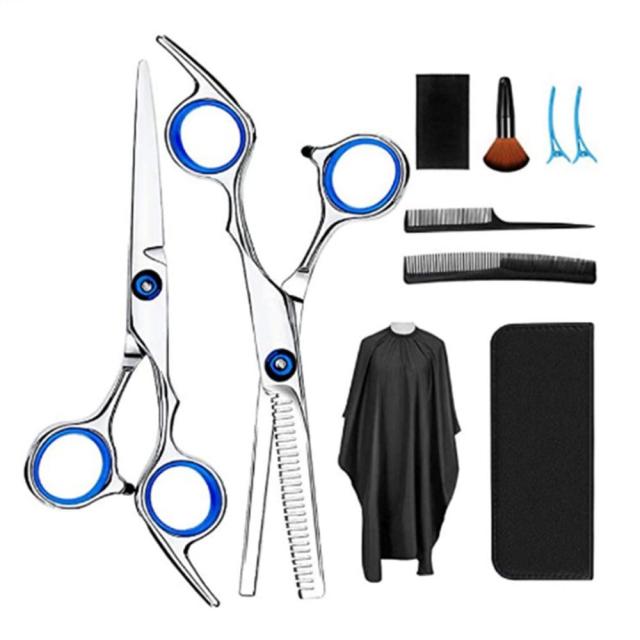 Hairdressing Scissors Ten Sets of Flat Scissors Teeth Scissors Thinning Hair Salon Children Home Hairdressing  Barber Tool Set - HAB 