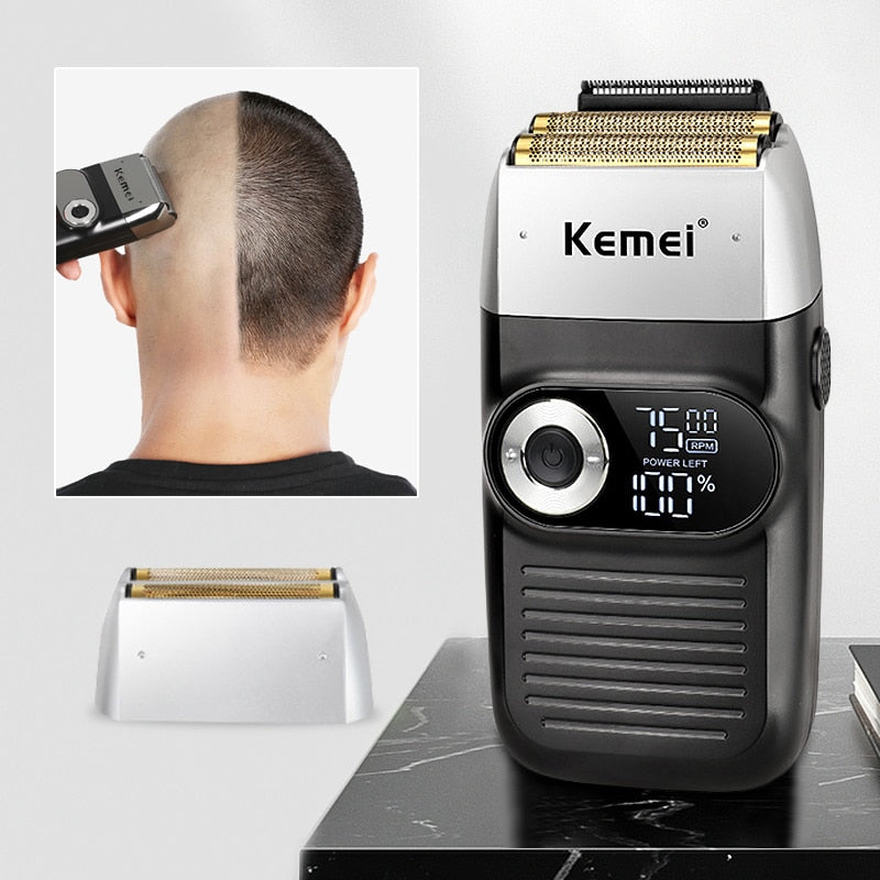 Kemei Professional Electric Hair Clipper Rechargable Hair Trimmer LCD Display Charge 2 Hours Hair Cutting Machine Bald Artifact - HAB 