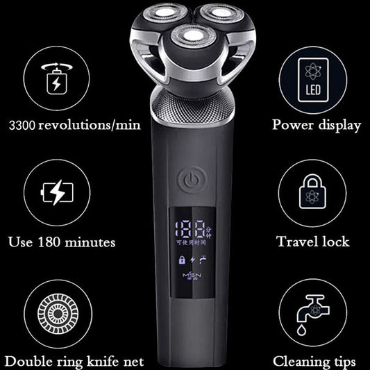 Xiaomi Electric shaver for men razor bald haircut hair trimmer wet and dry beard razor can be washed 8W power automatic cleaning - HAB 