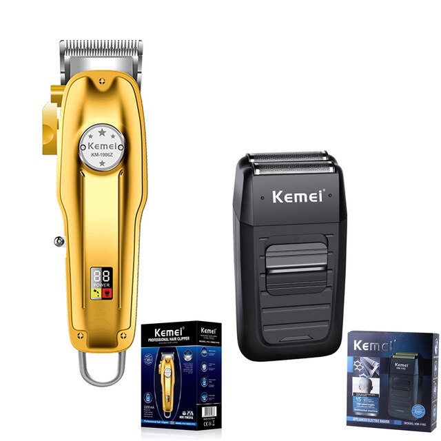 Kemei Men Professional All Metal Hair Clipper Barber Haircut Kits Combos 0mm Hair Trimmer KM-1997 KM-1949 KM-1102 KM-1986 - HAB 