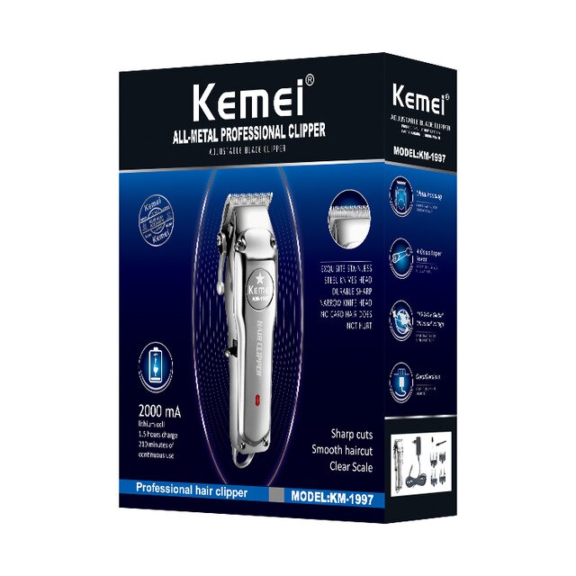 Kemei Men Professional All Metal Hair Clipper Barber Haircut Kits Combos 0mm Hair Trimmer KM-1997 KM-1949 KM-1102 KM-1986 - HAB 
