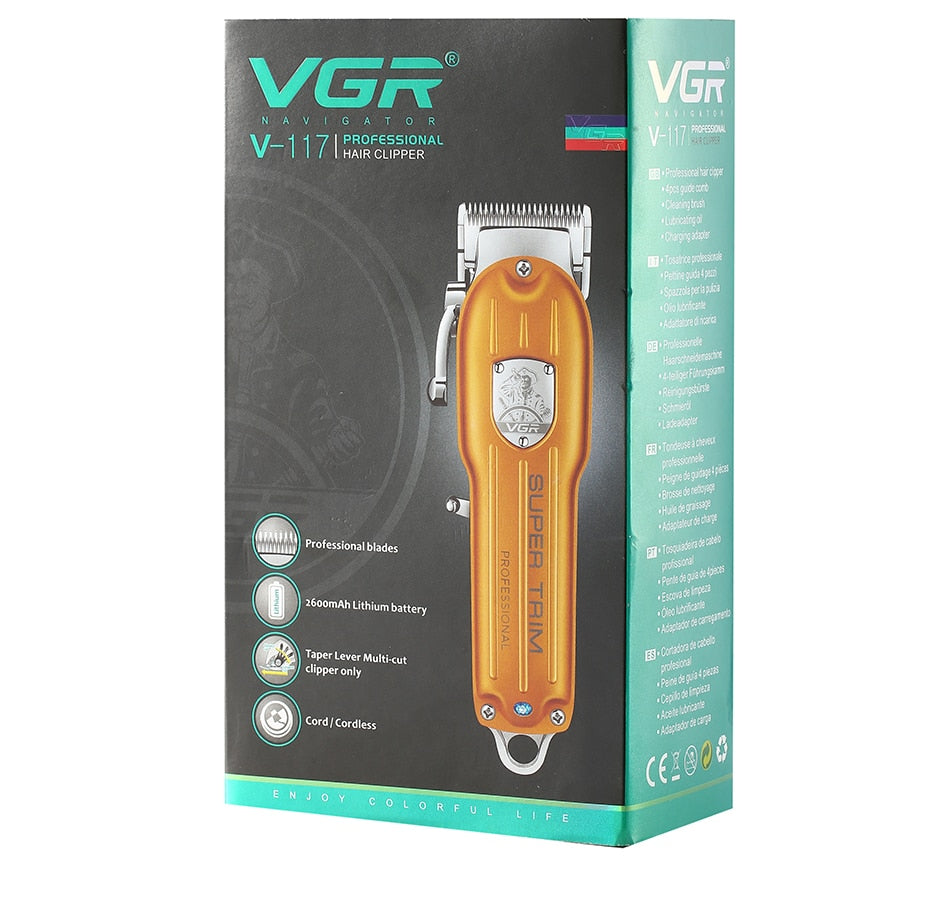 VGR 117 Hair Clipper Professional Personal Care USB Clippers Trimmer Barber For Hair Cutting Machine Clippers VGR V117 - HAB 