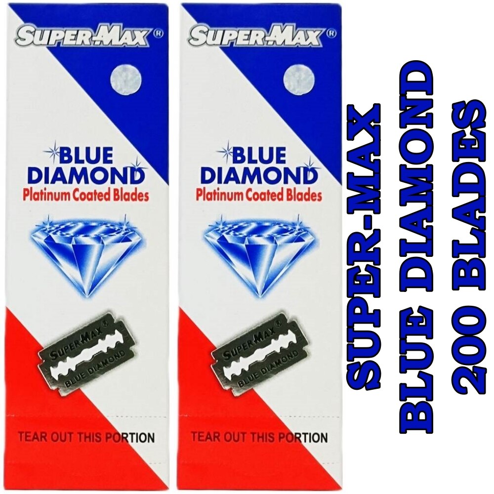 Super Max Blue Diamond Double Edge Razor Blades 50 100 200 pcs   FREE SHİPPİNG - HAB 
