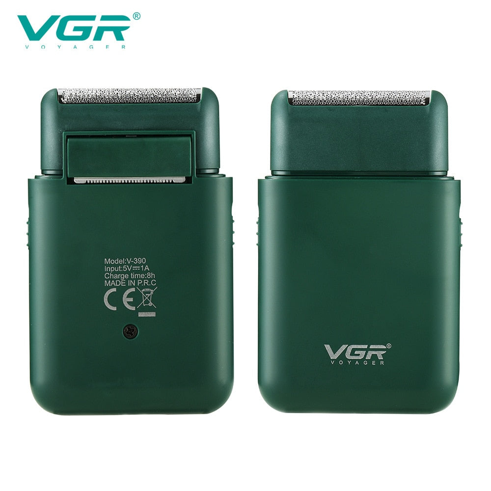 VGR V390   Electric Shave Car Shaver Portable Shaver Men's Electric Mini Shaver Push White Reciprocating Shave VGR V-390 - HAB 