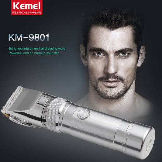Kemei 9801 Rechargeable Hair Clipper Professional Hair Trimmer Men Electric Razor Barber Cutting Beard Trimmer Shaving Machine - HAB 