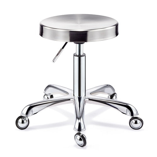 Stainless Steel Brushed Lifting Stool Explosion-proof Stool Barber Chair Bench Hairdressing Salon Rotating Stool Master Chair - HAB 