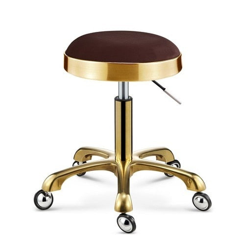 Stainless Steel Brushed Lifting Stool Explosion-proof Stool Barber Chair Bench Hairdressing Salon Rotating Stool Master Chair - HAB 