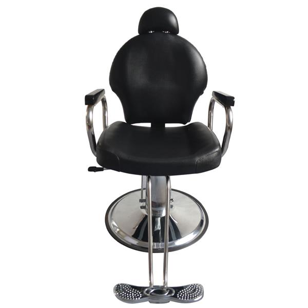 Hair Beauty Equipment  8735 Man Barber Chair with Headrest Black Salon furniture - HAB 