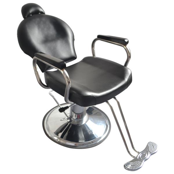 Hair Beauty Equipment  8735 Man Barber Chair with Headrest Black Salon furniture - HAB 