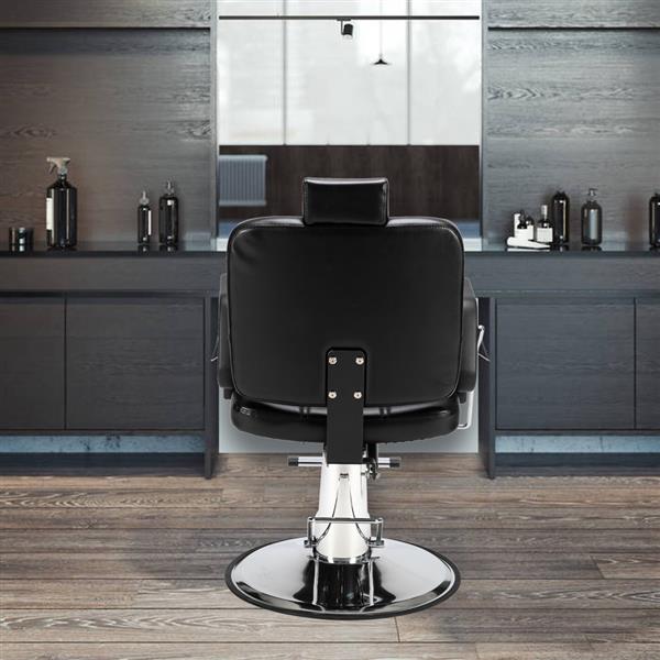 In Stock Barber Chair Reclining Haircut Lady Chair Hairdressing Chair Black  US Warehouse - HAB 