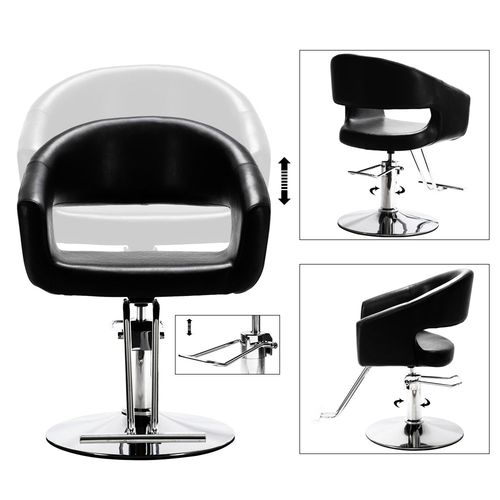 US Warehouse HC184B High-End Hair Salon Barber Chair Classic Volume of The Back Chair Black In Stock - HAB 