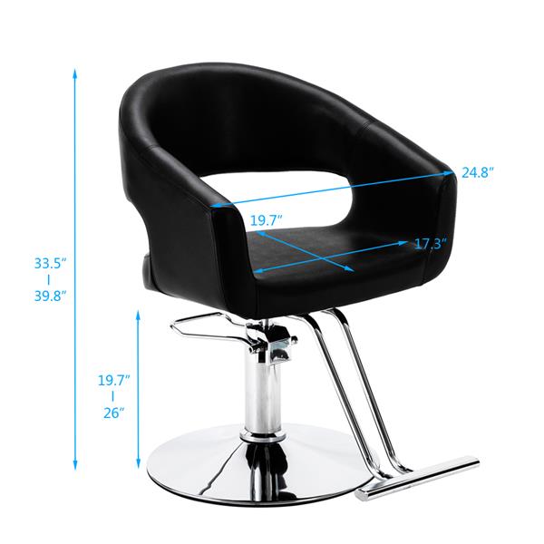 US Warehouse HC184B High-End Hair Salon Barber Chair Classic Volume of The Back Chair Black In Stock - HAB 