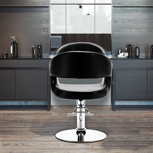 US Warehouse HC184B High-End Hair Salon Barber Chair Classic Volume of The Back Chair Black In Stock - HAB 