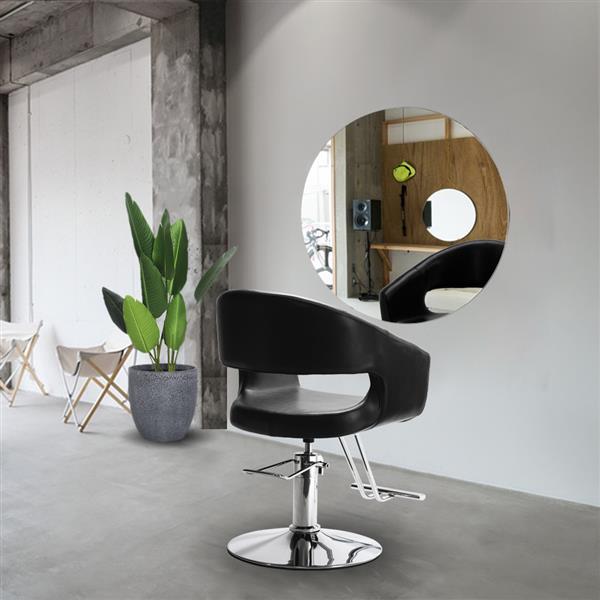 US Warehouse HC184B High-End Hair Salon Barber Chair Classic Volume of The Back Chair Black In Stock - HAB 