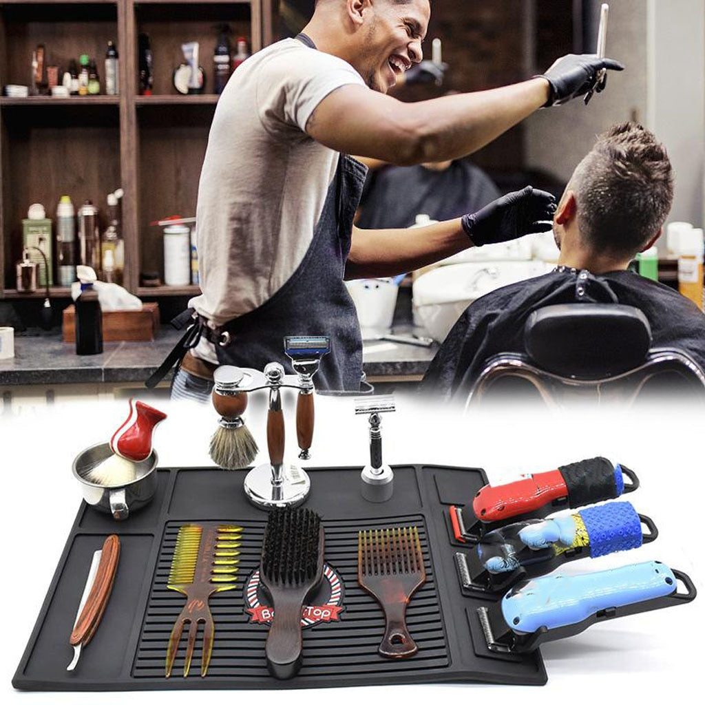 Hairdressing Anti-skid Silicone Mat Salon Table Mat Silicone Barber Hairdressing Mat Tray Non-Slip Heat-Resistant Pad Salon Mats - HAB 