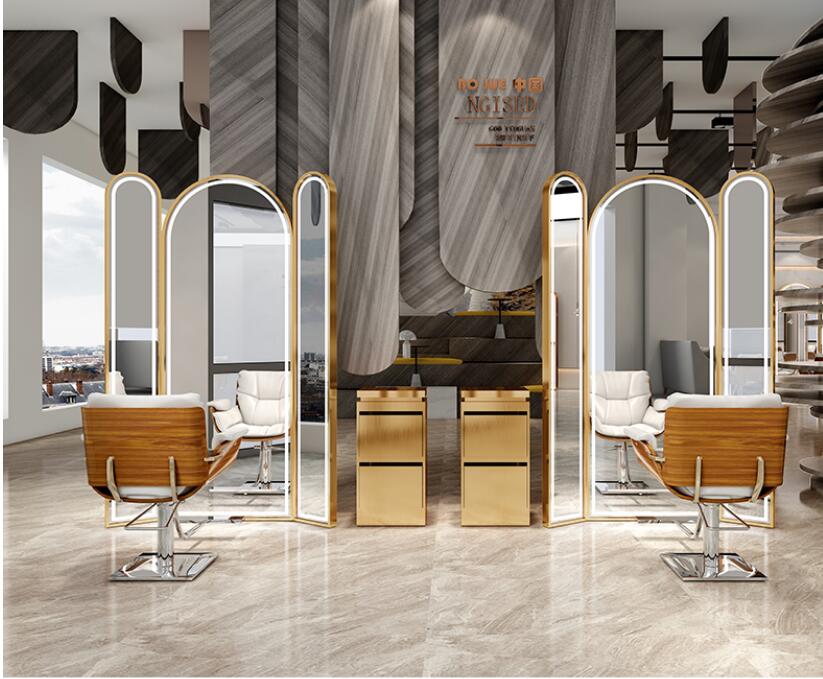 Online celebrity barber shop jingtai hair salon special light haircut mirror hairdressing shop single double three-sided floor m - HAB 