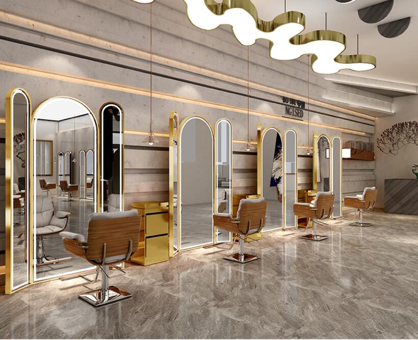 Online celebrity barber shop jingtai hair salon special light haircut mirror hairdressing shop single double three-sided floor m - HAB 