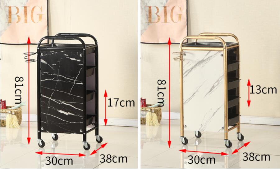 Beauty salon trolley special barber shop hot dyeing tool cart hair salon hand-pulling cart multi-function tool cabinet - HAB 