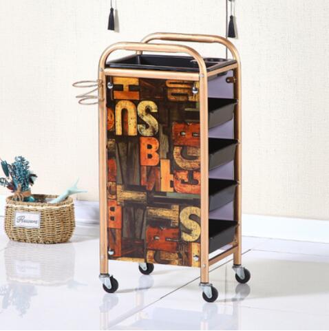 Beauty salon trolley special barber shop hot dyeing tool cart hair salon hand-pulling cart multi-function tool cabinet - HAB 