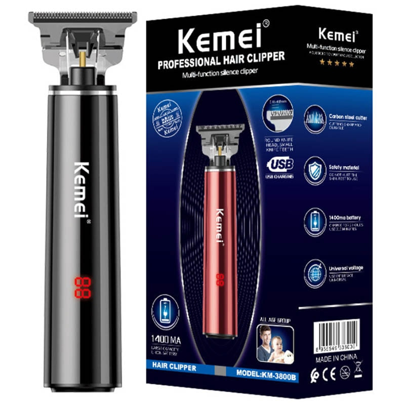 Original LCD display powerful kemei hair trimmer men electric beard trimmer rechargeable hair clipper for finishing outlining - HAB 