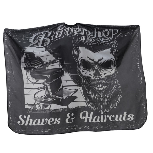 2020 New Haircut Hairdressing Barber Cloth Skull Pattern Apron Polyester Cape Hair Styling Design Supplies Salon Barber Gown - HAB 