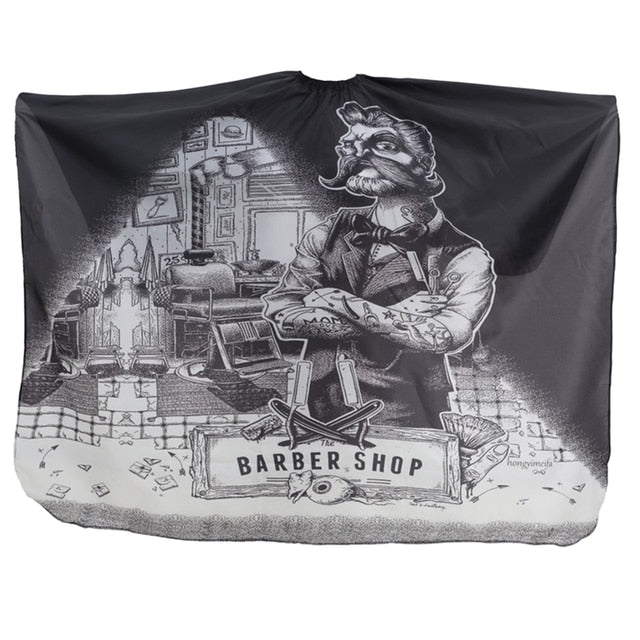 2020 New Haircut Hairdressing Barber Cloth Skull Pattern Apron Polyester Cape Hair Styling Design Supplies Salon Barber Gown - HAB 