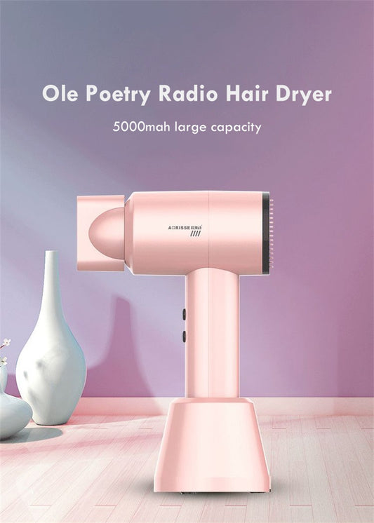 Wireless Intelligent Hair Dryers Hair Care 5000mAh Professional Quick Dry Water Ion Hair Dryer Portable Hair Dryer Rechargeable - HAB 