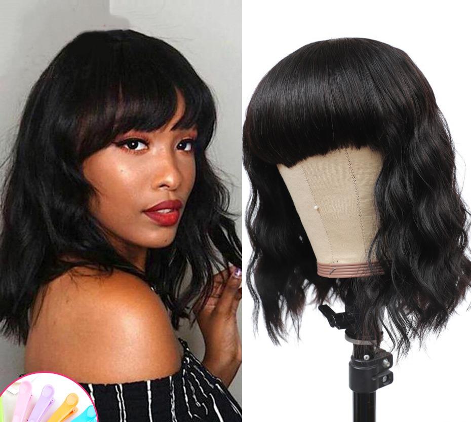 Short Bob Body Wave Wigs with Bang - HAB 